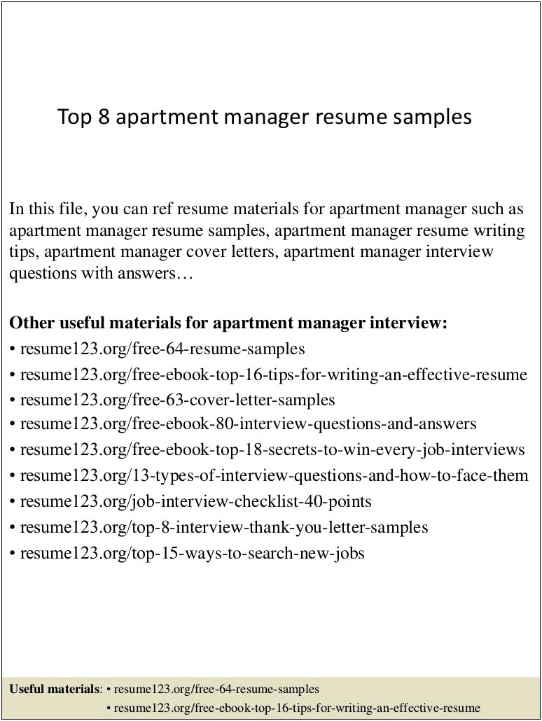Should You Put Apartment Number On Resume