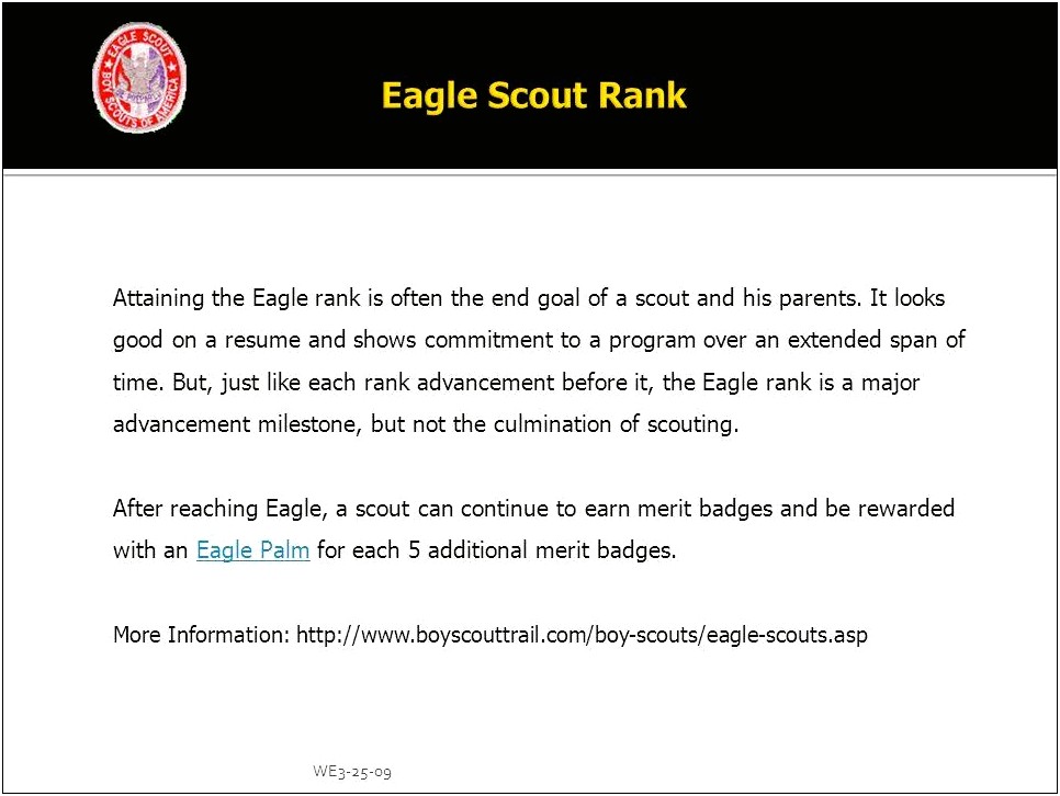 Should You Put Your Boyscout Rank On Resume