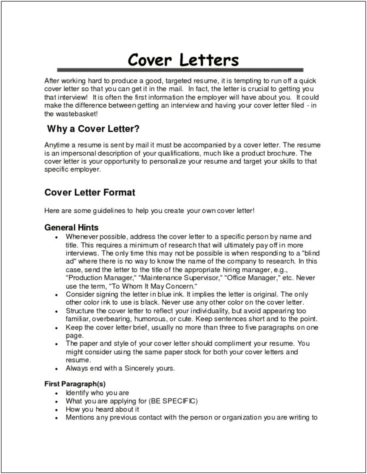 Should You Send A Cover Letter With Resume