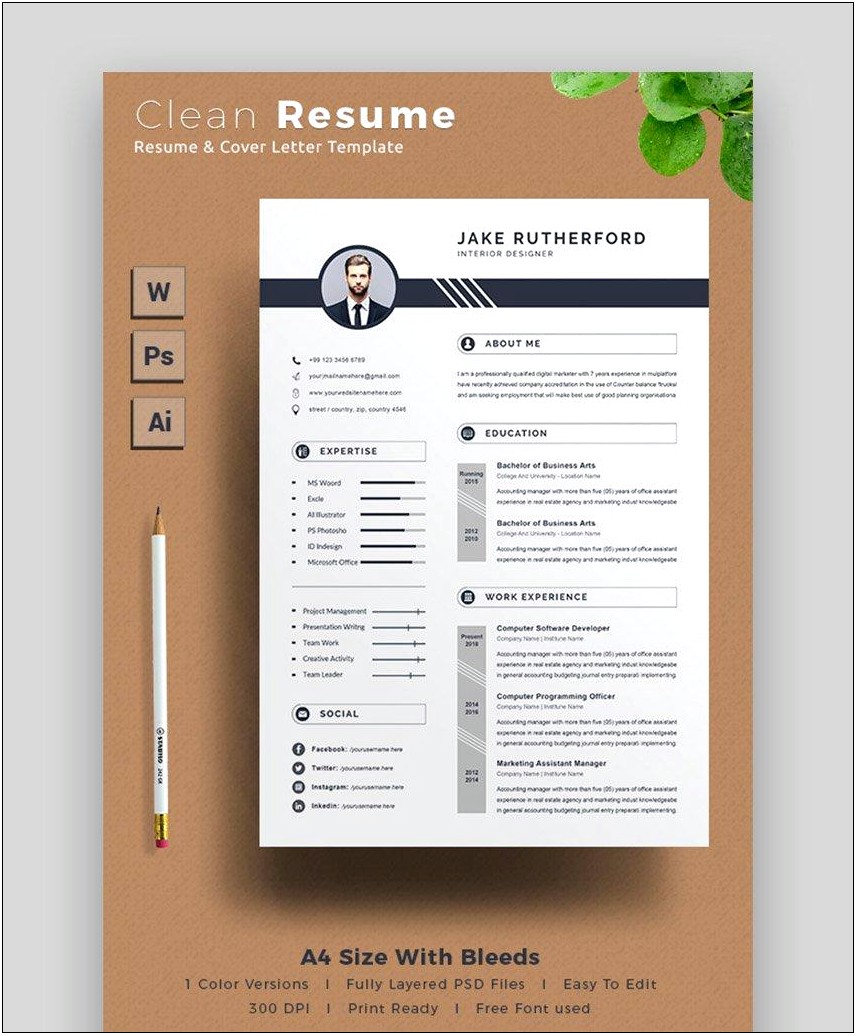 Simple Resume Template Vol 2 Free Download