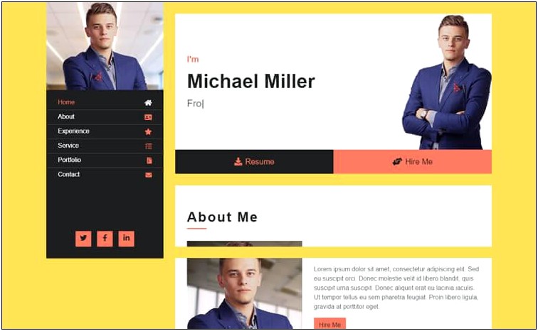 Simple Resume Website Template Free Bootstrap