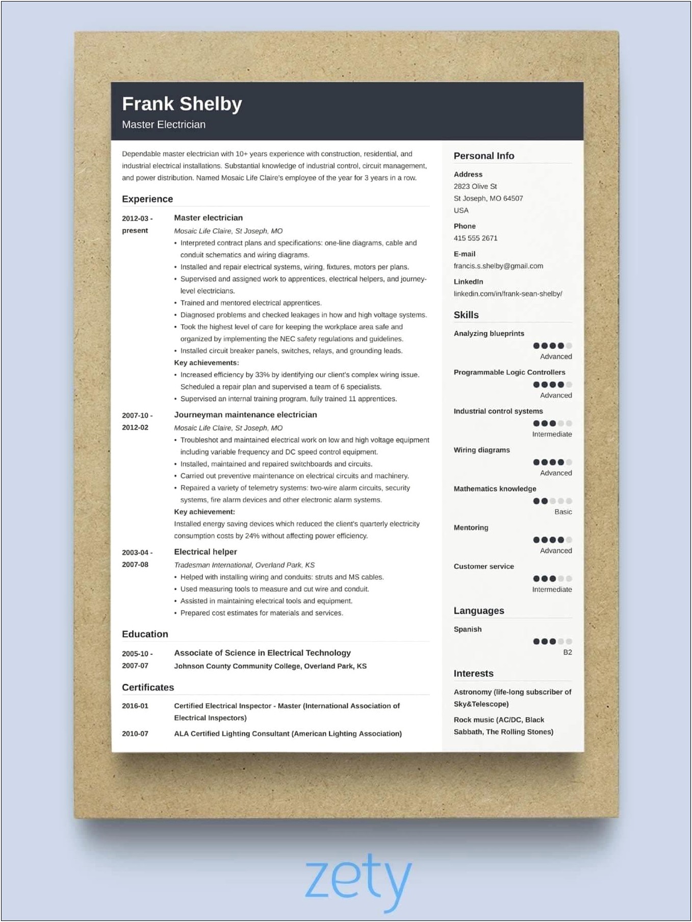 Simple Resume With All Types Of Jobs