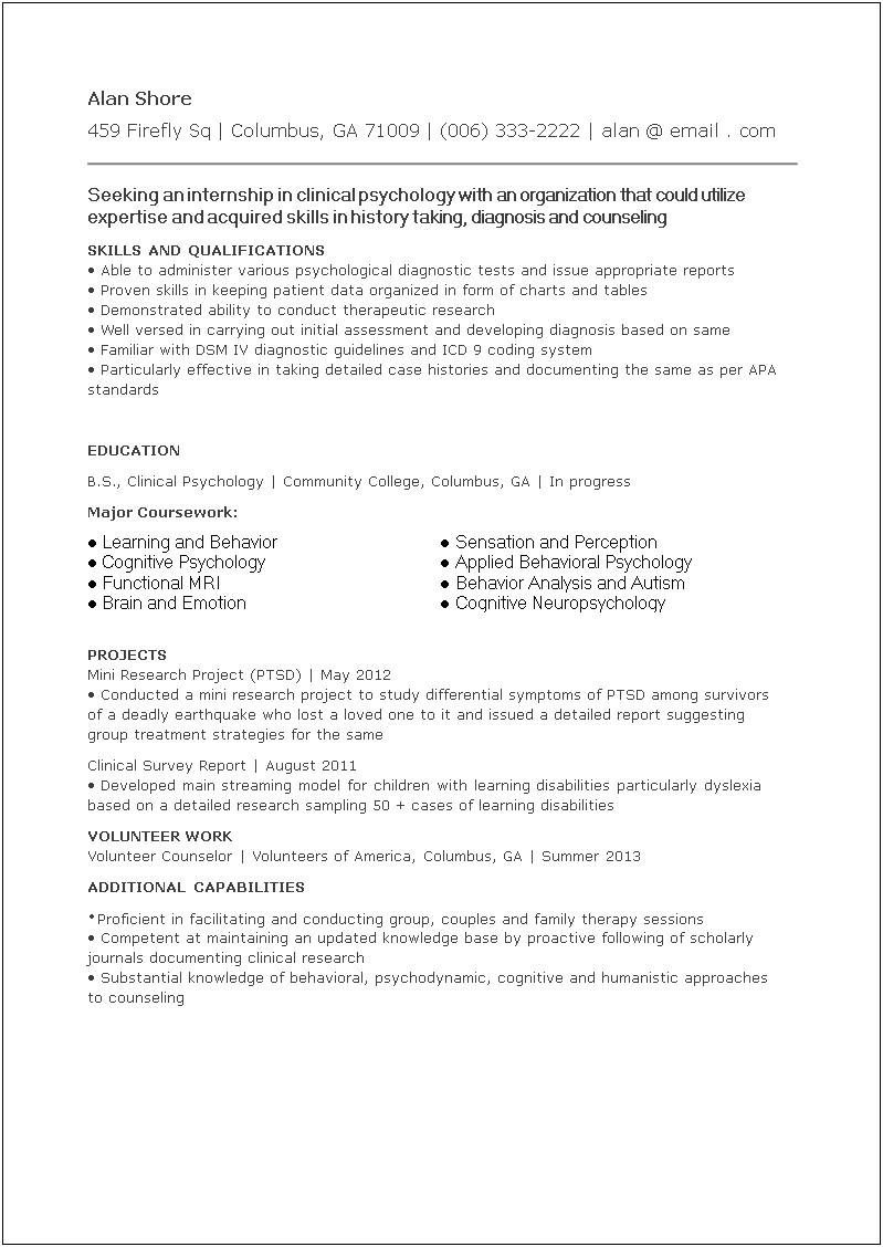 Skills And Abilities As Behavior Analyst Resume