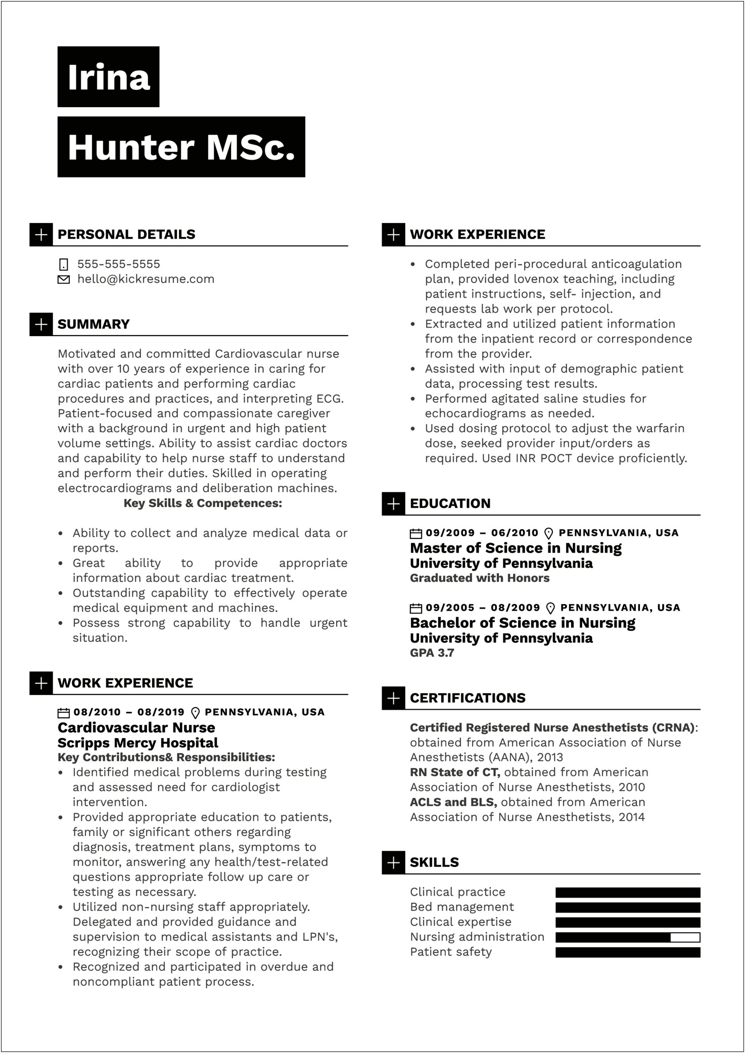 Skills And Abilities For A Nursing Resume