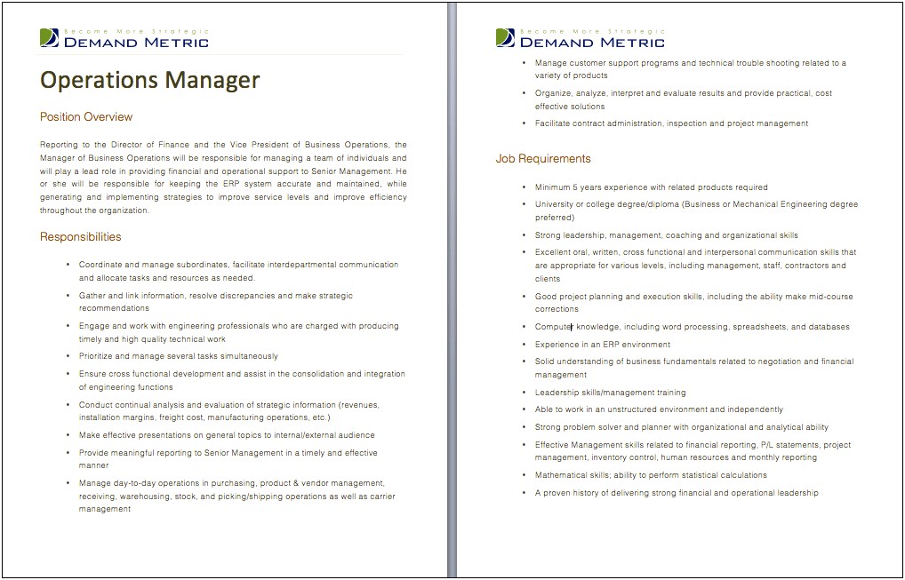 Skills And Abilities For General Manager Resume
