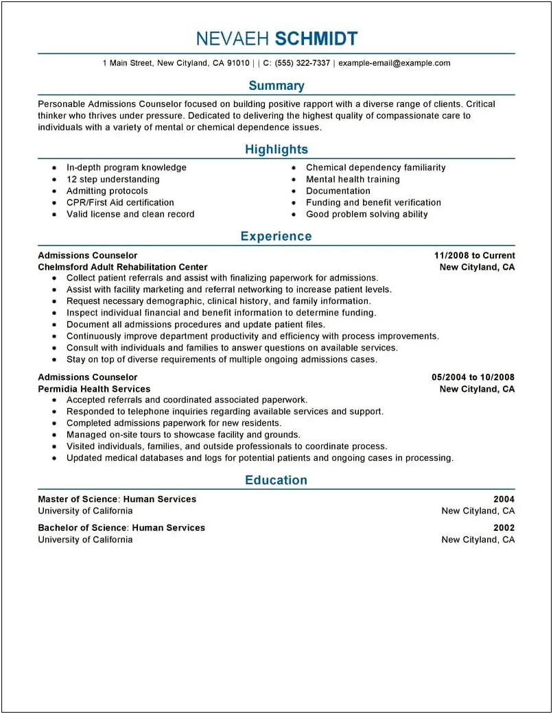 Skills And Abilities For Mental Health Counselor Resume