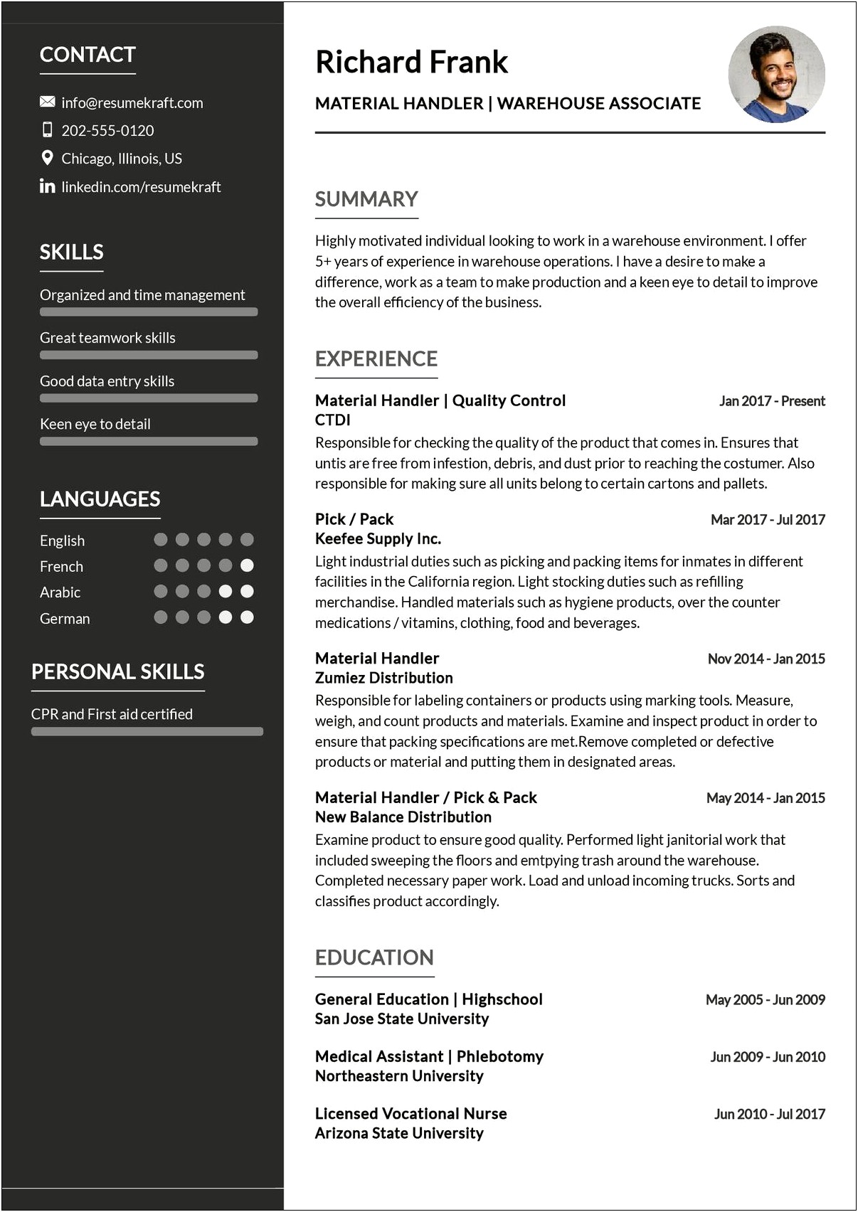 Skills And Abilities For Warehouse Resume Examples