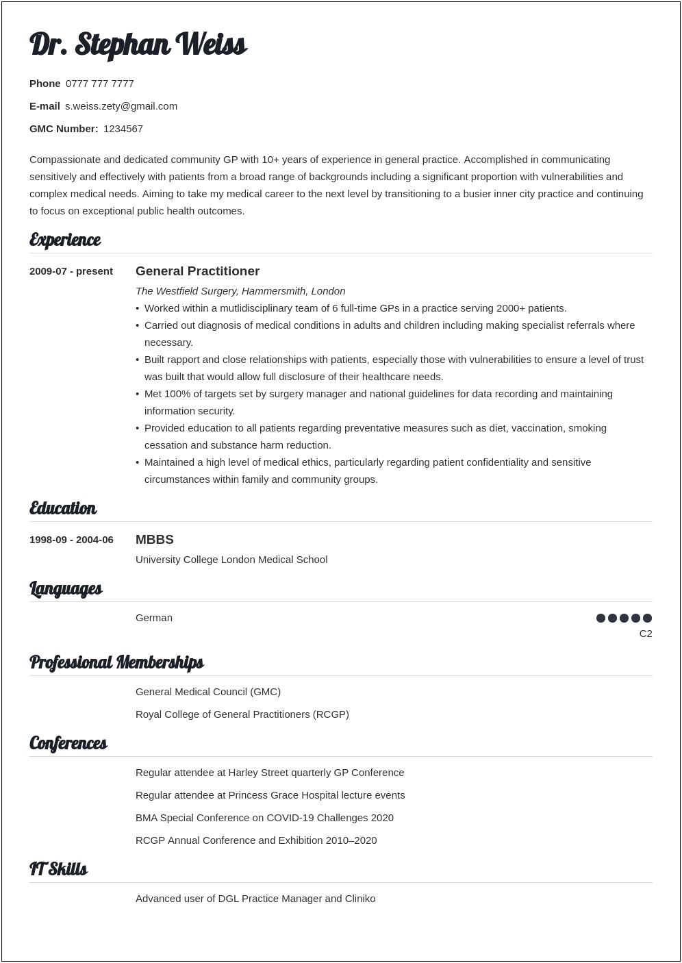Skills And Achievements On Resume Nhs