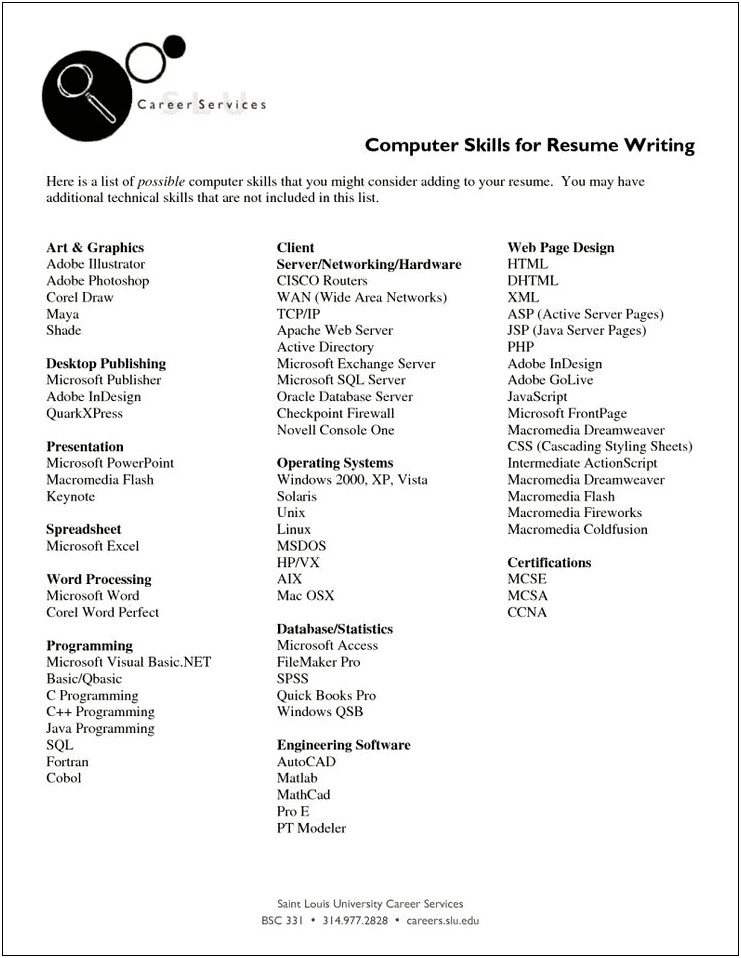 Skills And Interests To Put On Resume