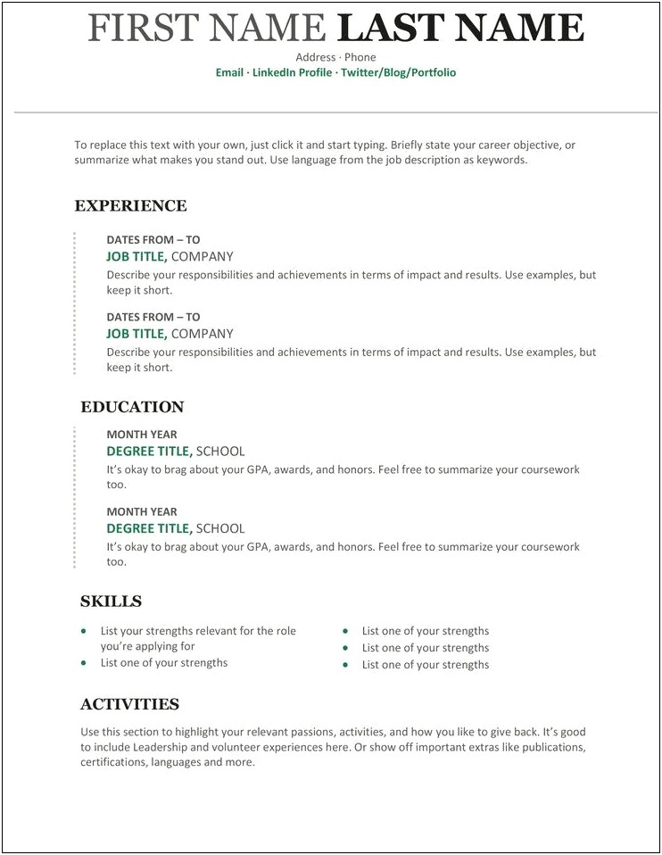 Skills And Strengths List For Resume