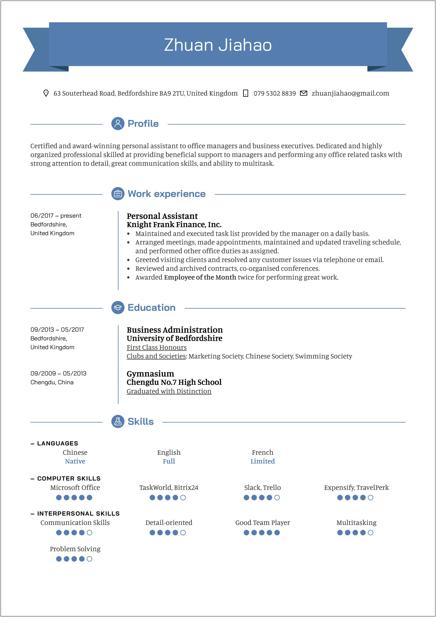 Skills For A Personal Assistant Resume