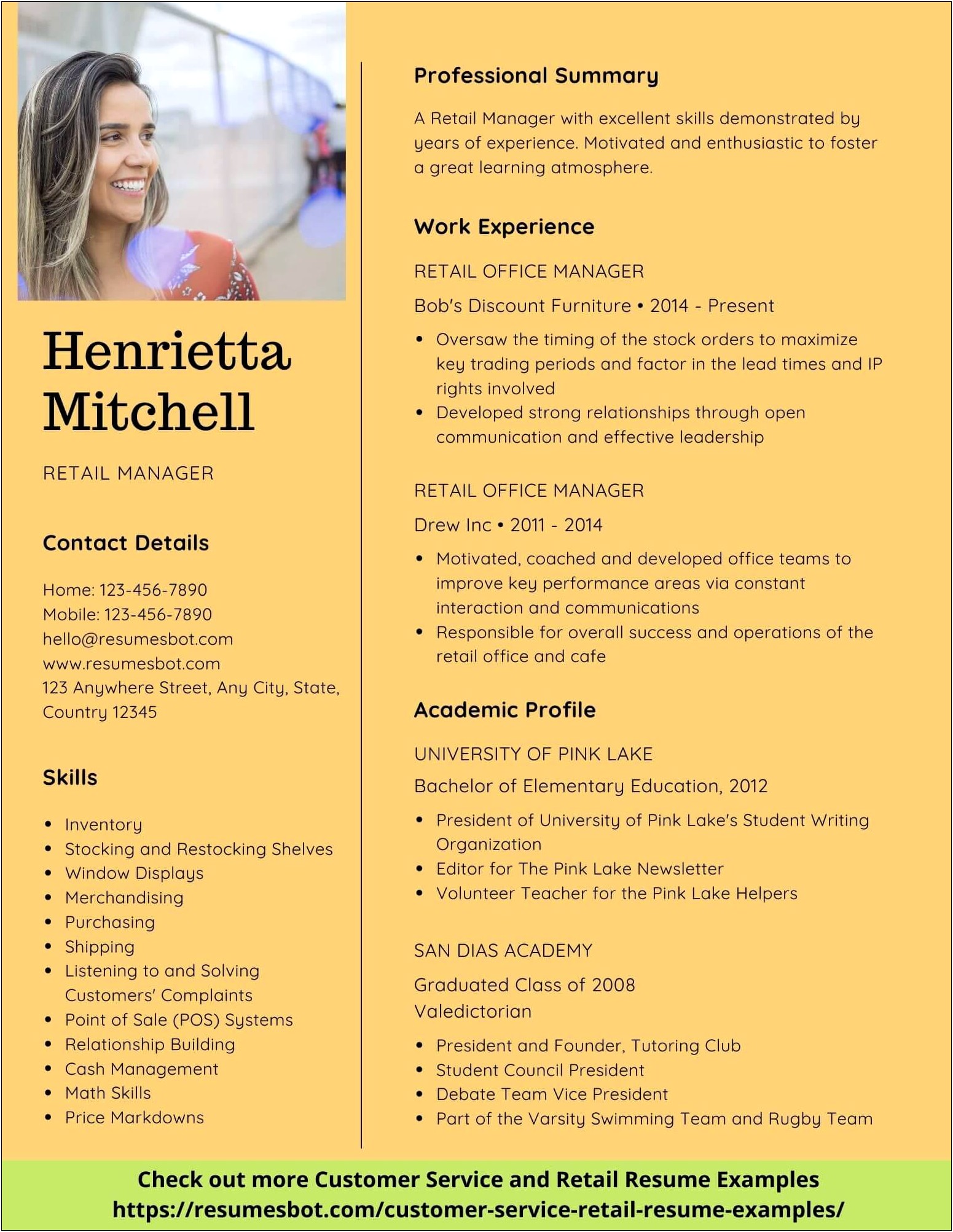 Skills For A Resume For Retail