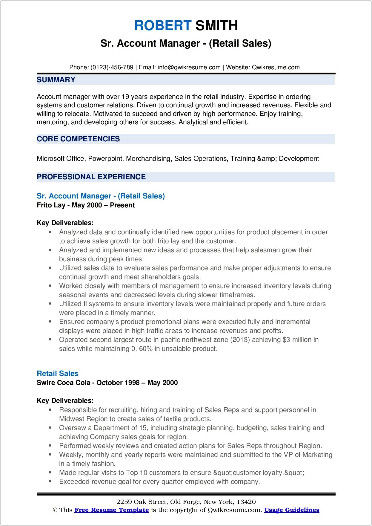 Skills For A Retail Manager Resume