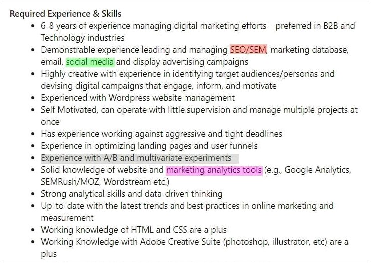 Skills For Digital Marketing Resume Reddit