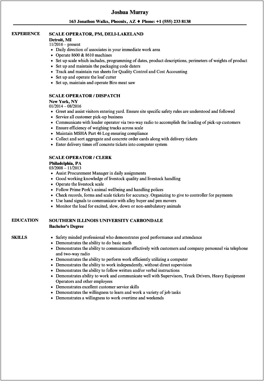 Skills For Resume Related To Meat Factory