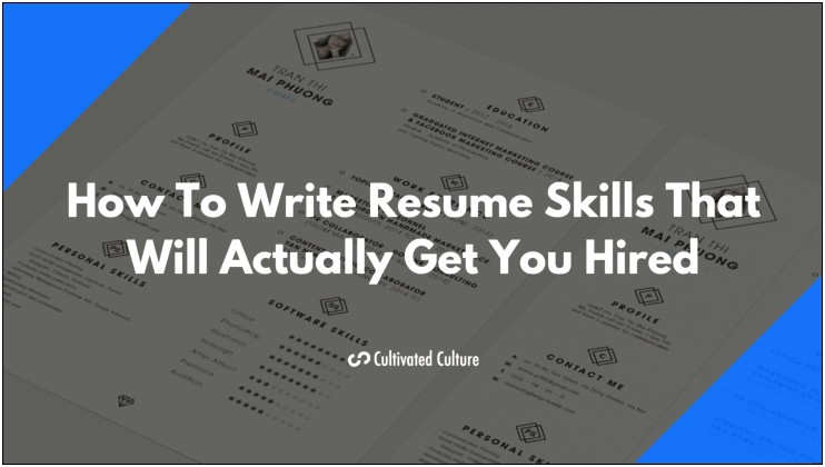 Skills For Resume That Isnt About Yourself