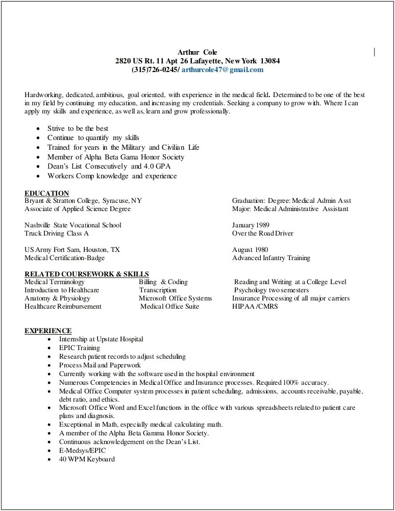 Skills In Medical Field To List On Resume