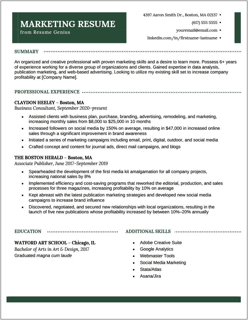 Skills Learned In School On A Resume