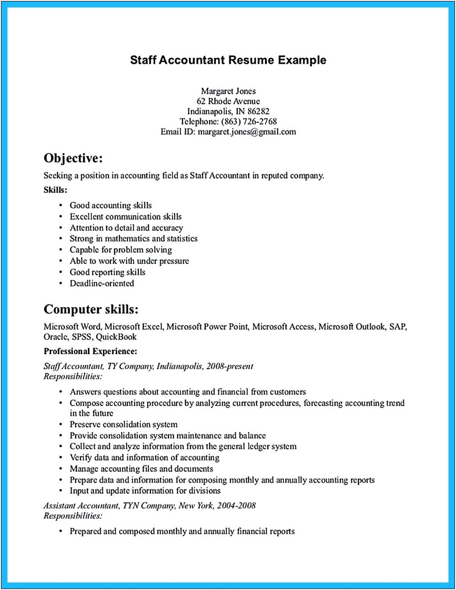 Skills On A Resume For Accounting