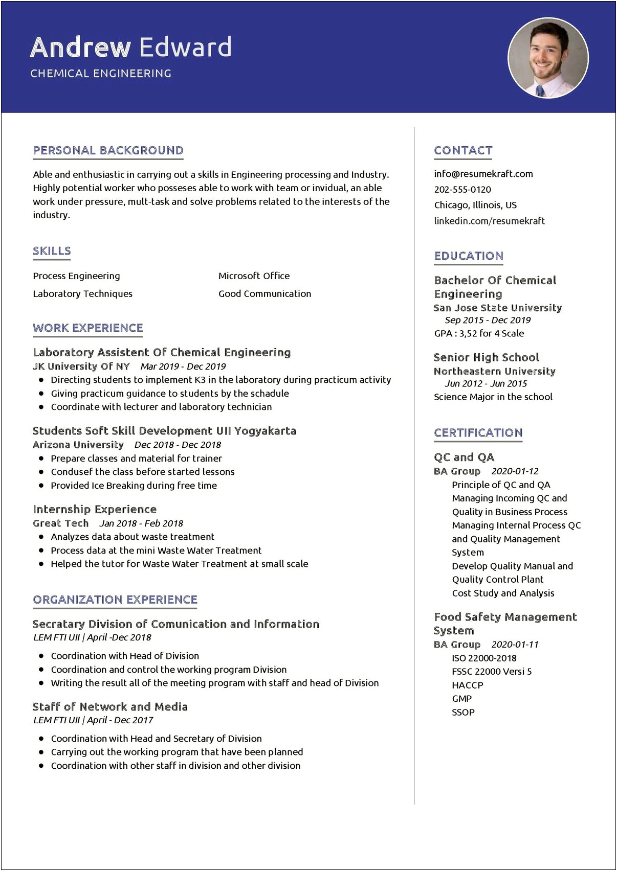 Skills On A Resume For Chemical Warehouse
