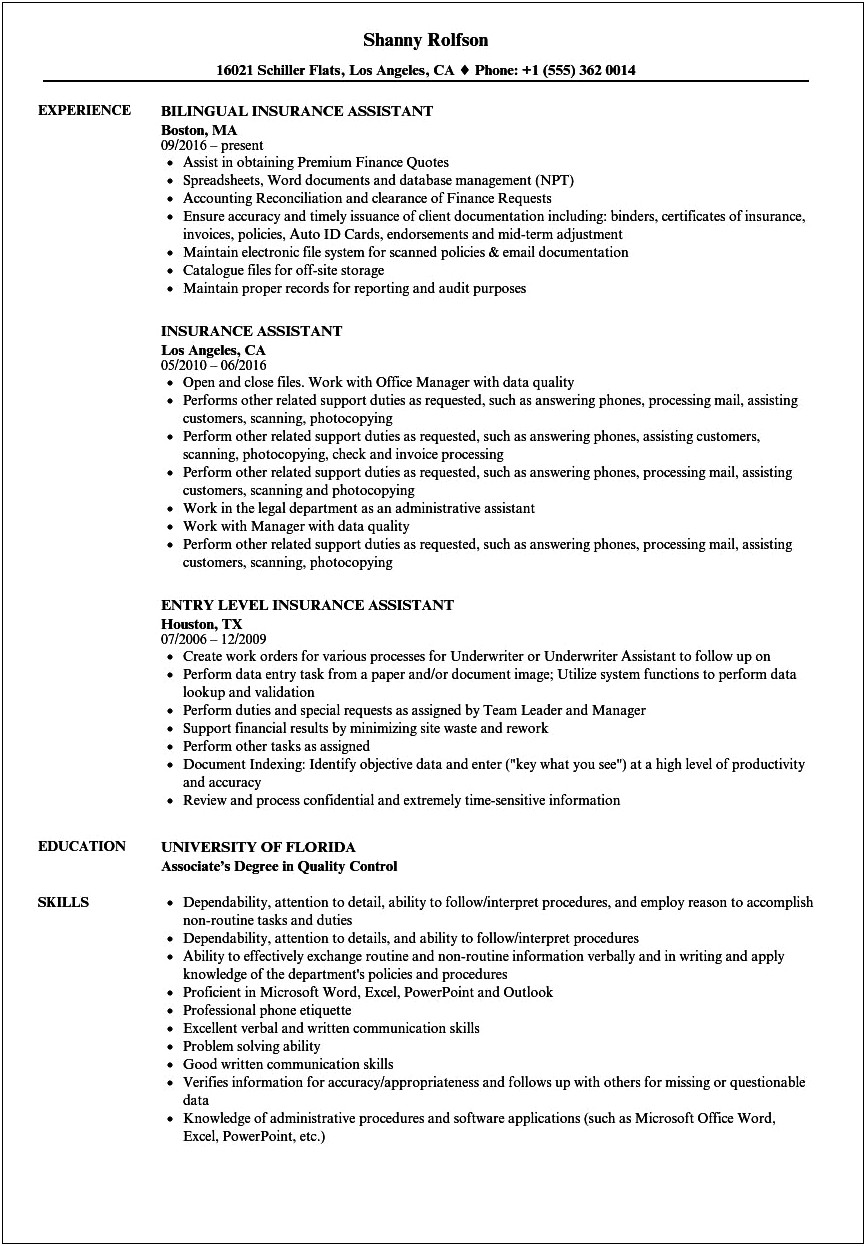 Skills Resume Assistance And Word Type