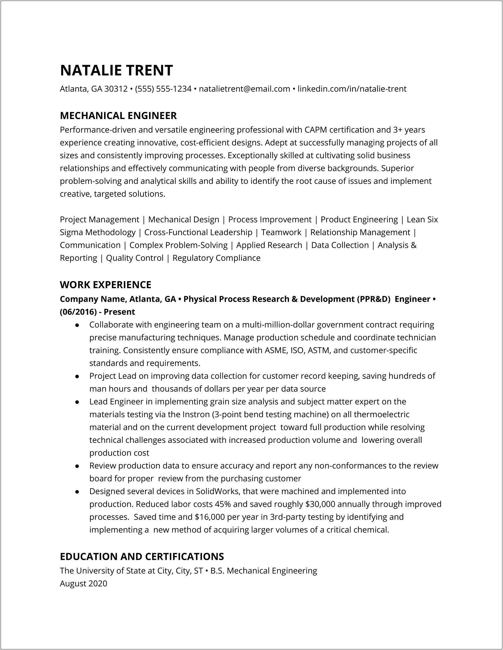 Skills To Include In Resume For Engineers