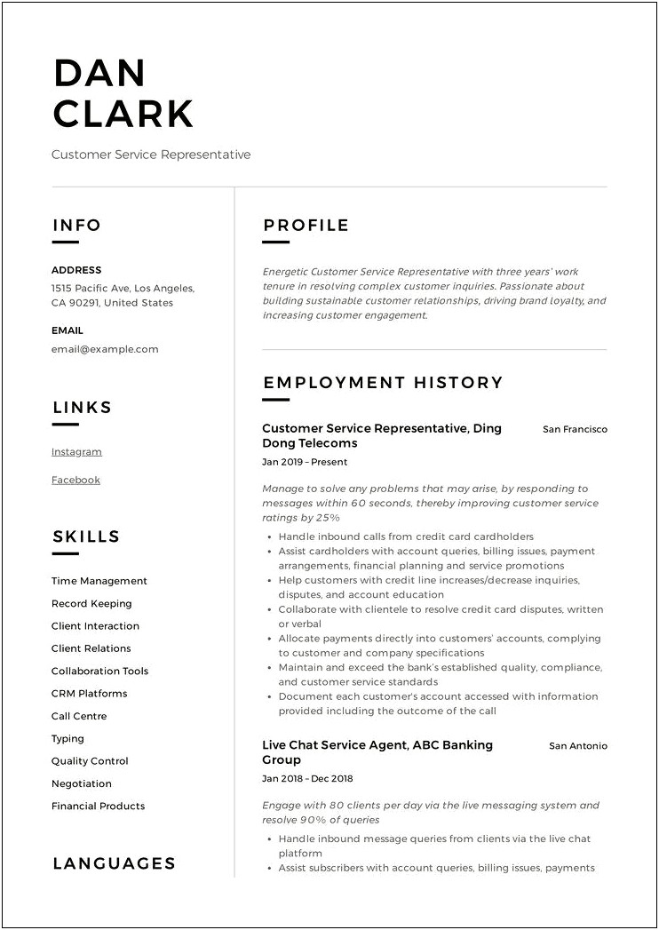 Skills To List For Service Job Resume