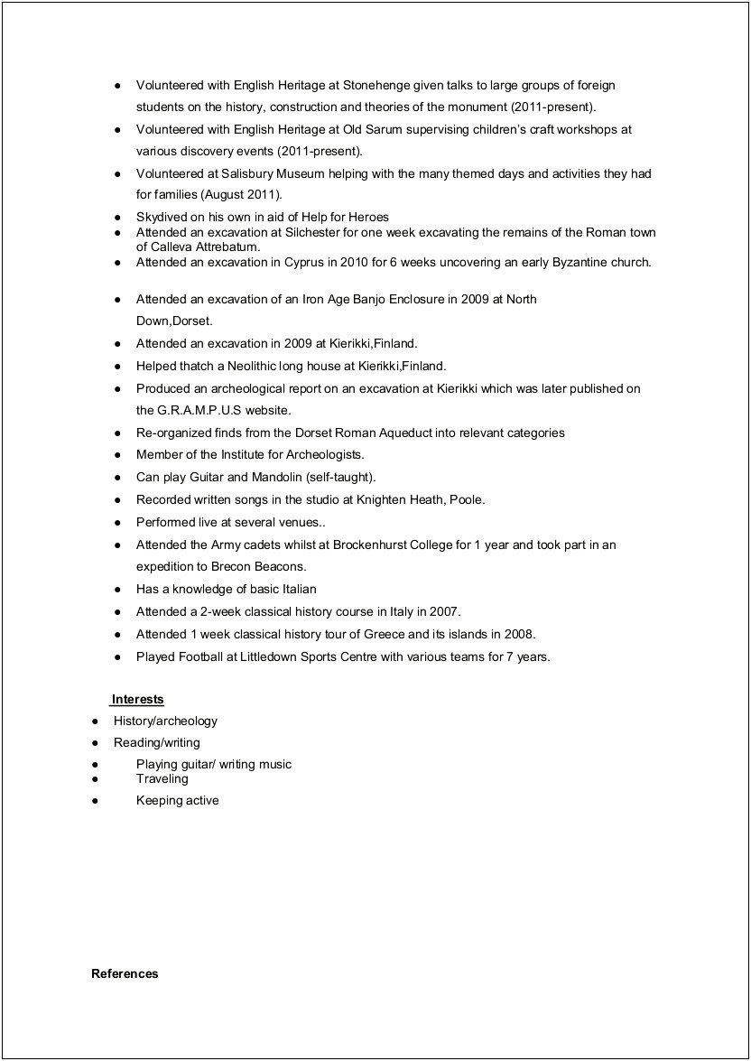 Skills To List On Resume For Archaeology