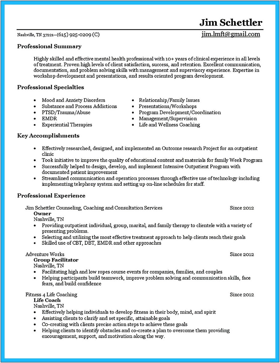 Skills To List On Resume For Counseling Job