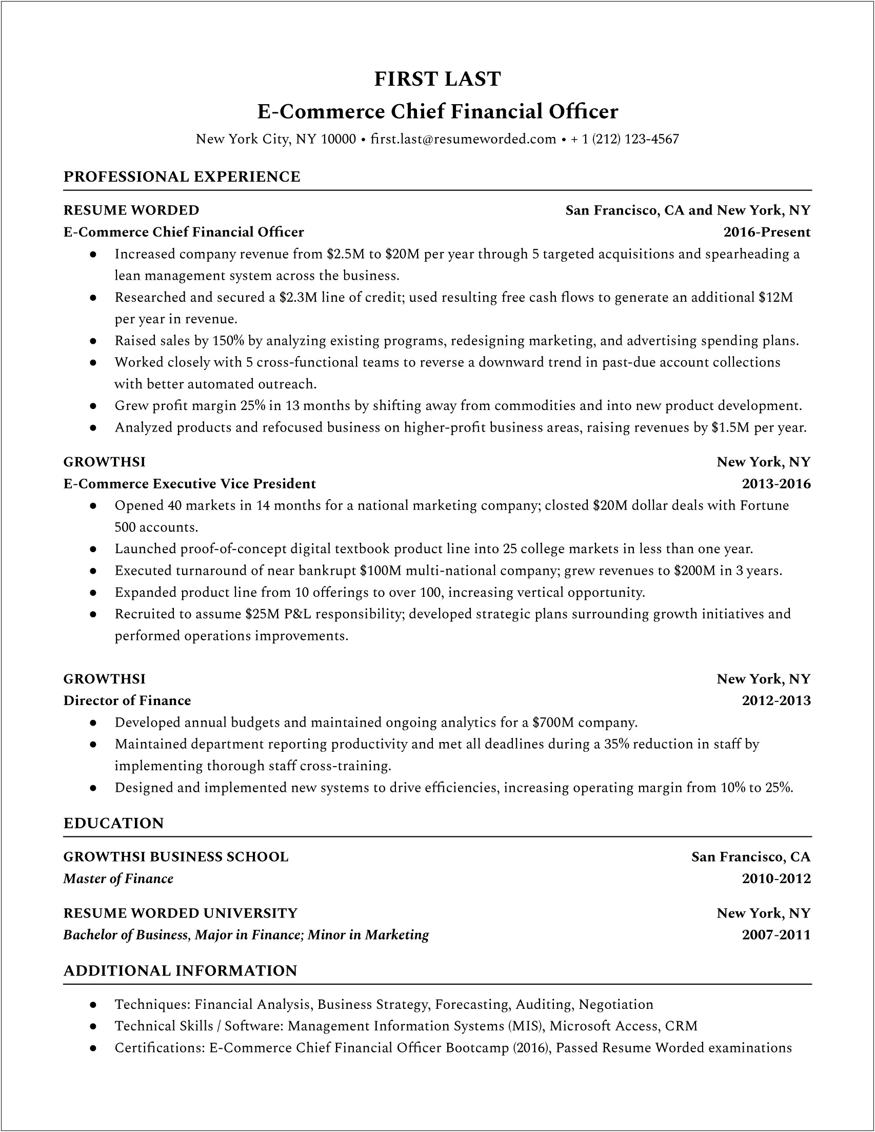 Skills To List On Resume For Finance