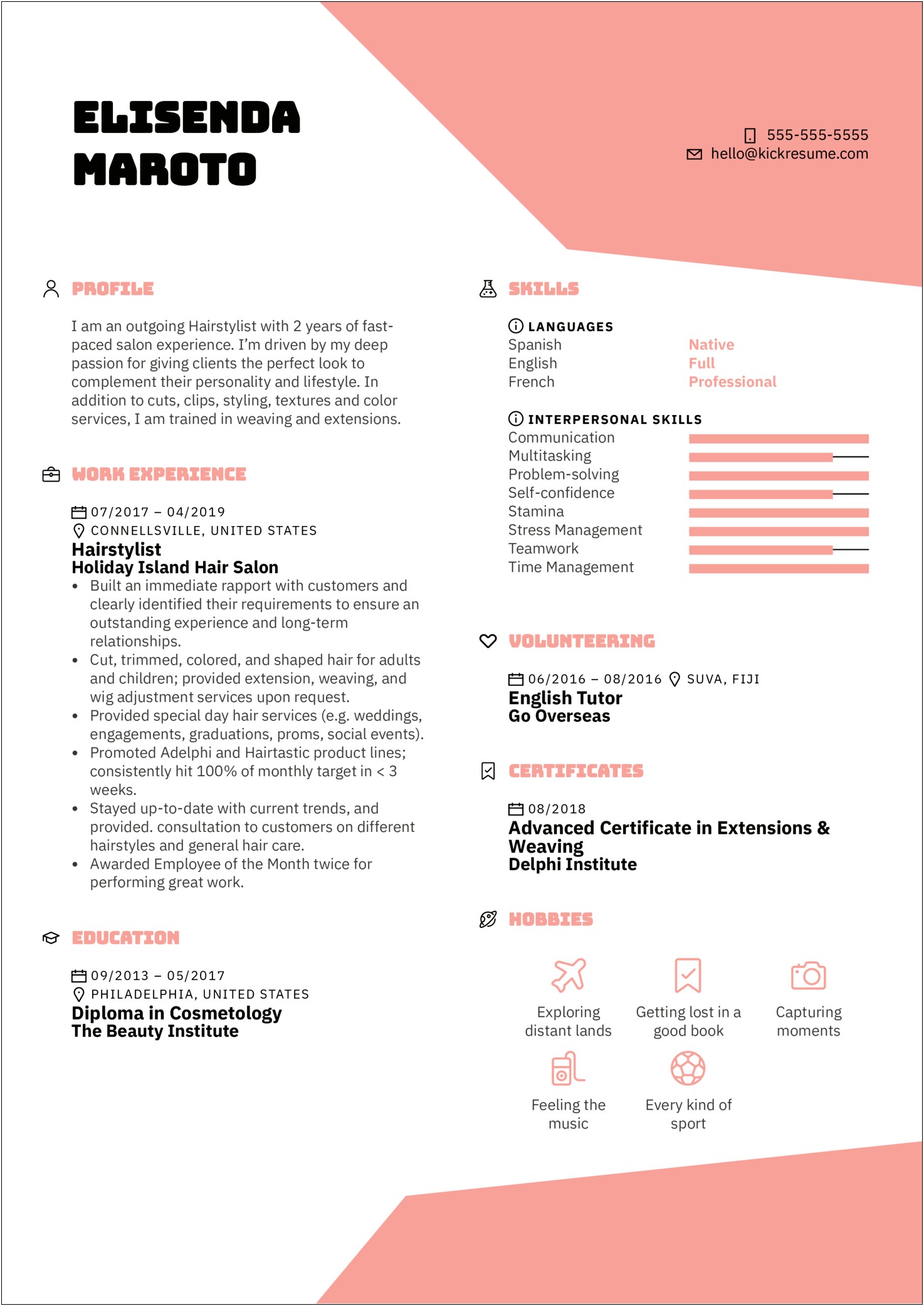 Skills To Put On A Hairstylist Resume