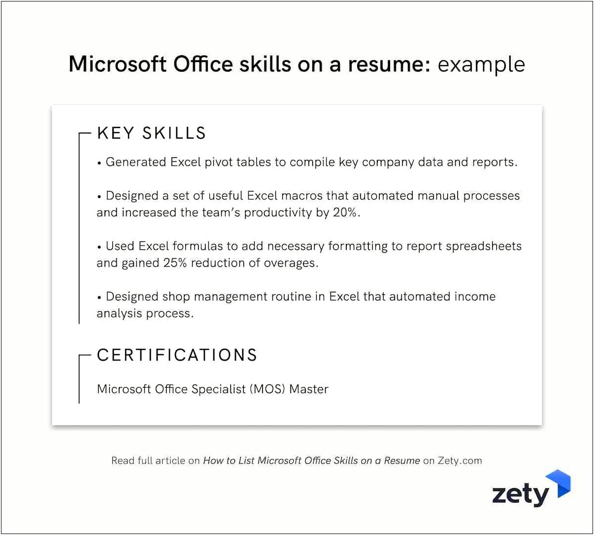 Skills To Put On A Resume Excel