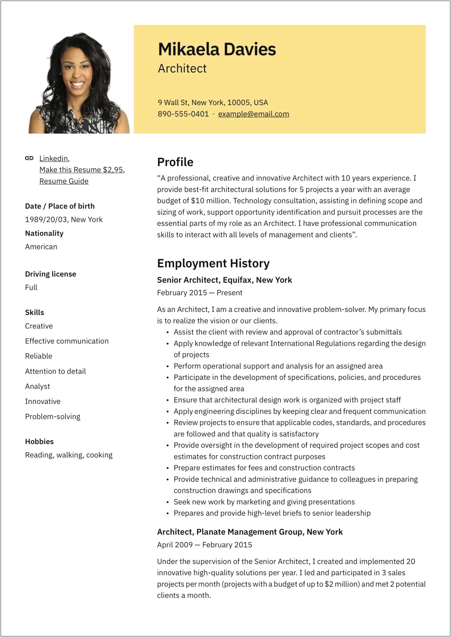 Skills To Put On Resume For Architect