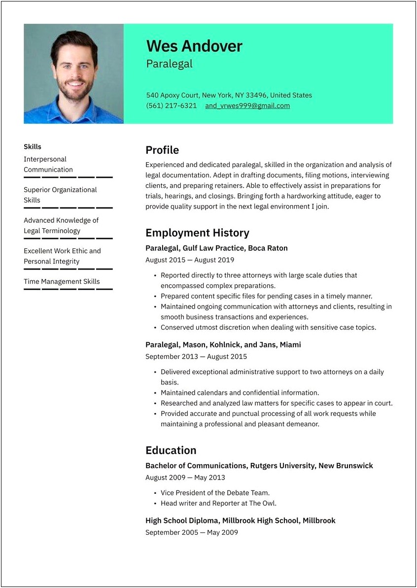 Skills To Put On Resume For Legal Assistant