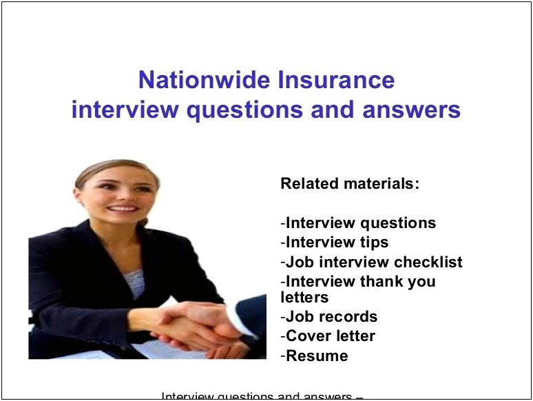 Skills To Put On Resume For Nationwide Insurace