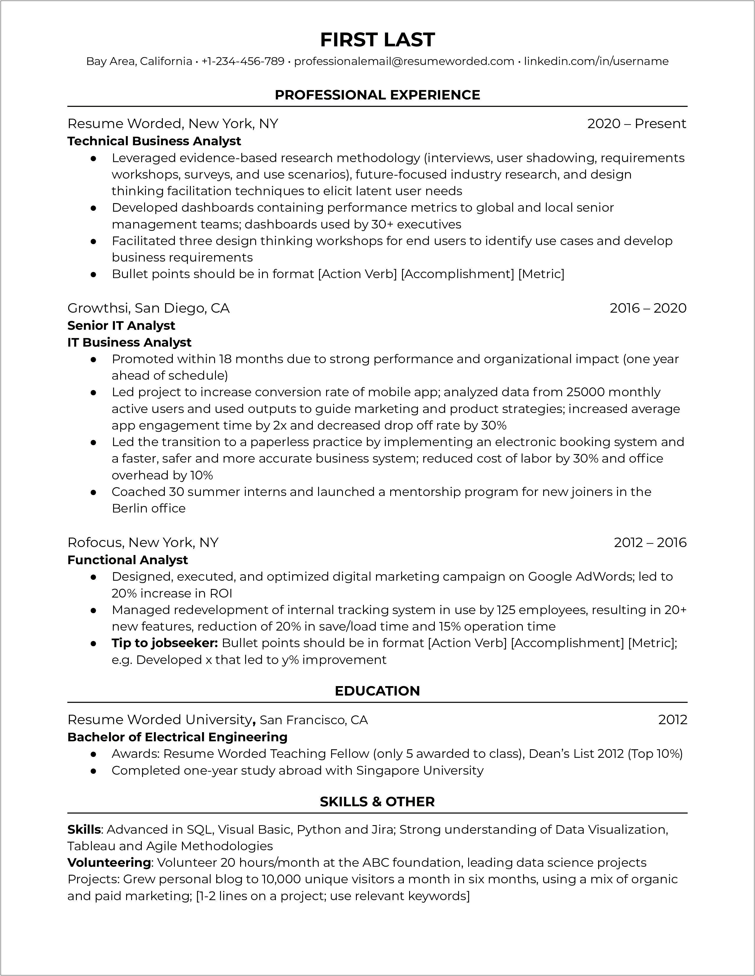 Skills To Use In Technical Resume