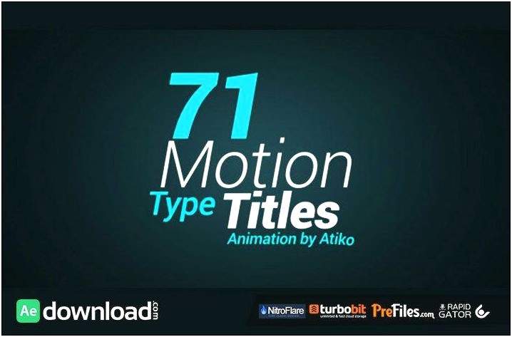Adobe After Effects Title Templates Free