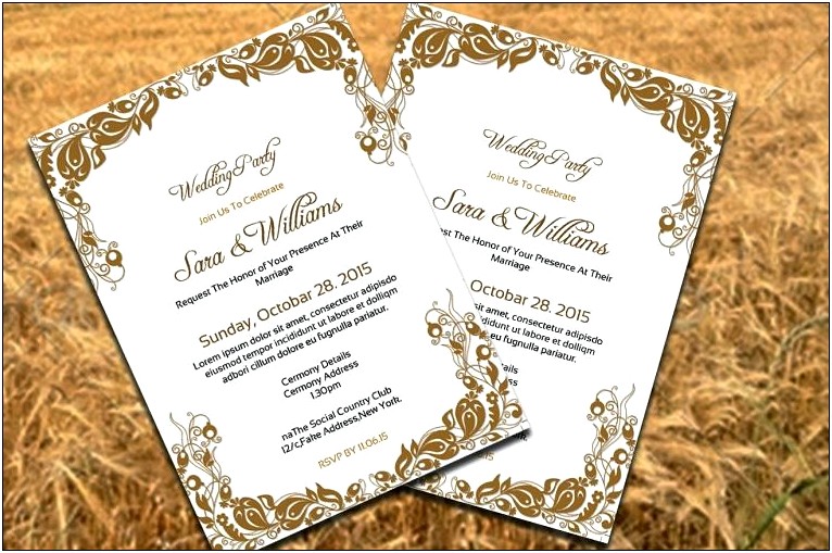 Adobe Illustrator Wedding Invitation Template Free