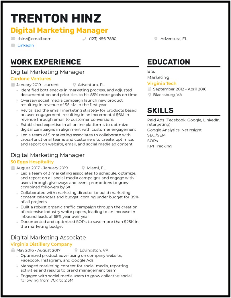 Social Media Job Description For Resume