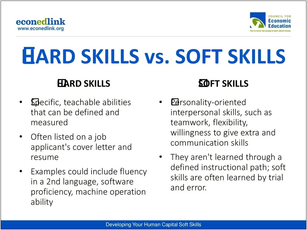 Soft Skills And Hard Skills On Resume
