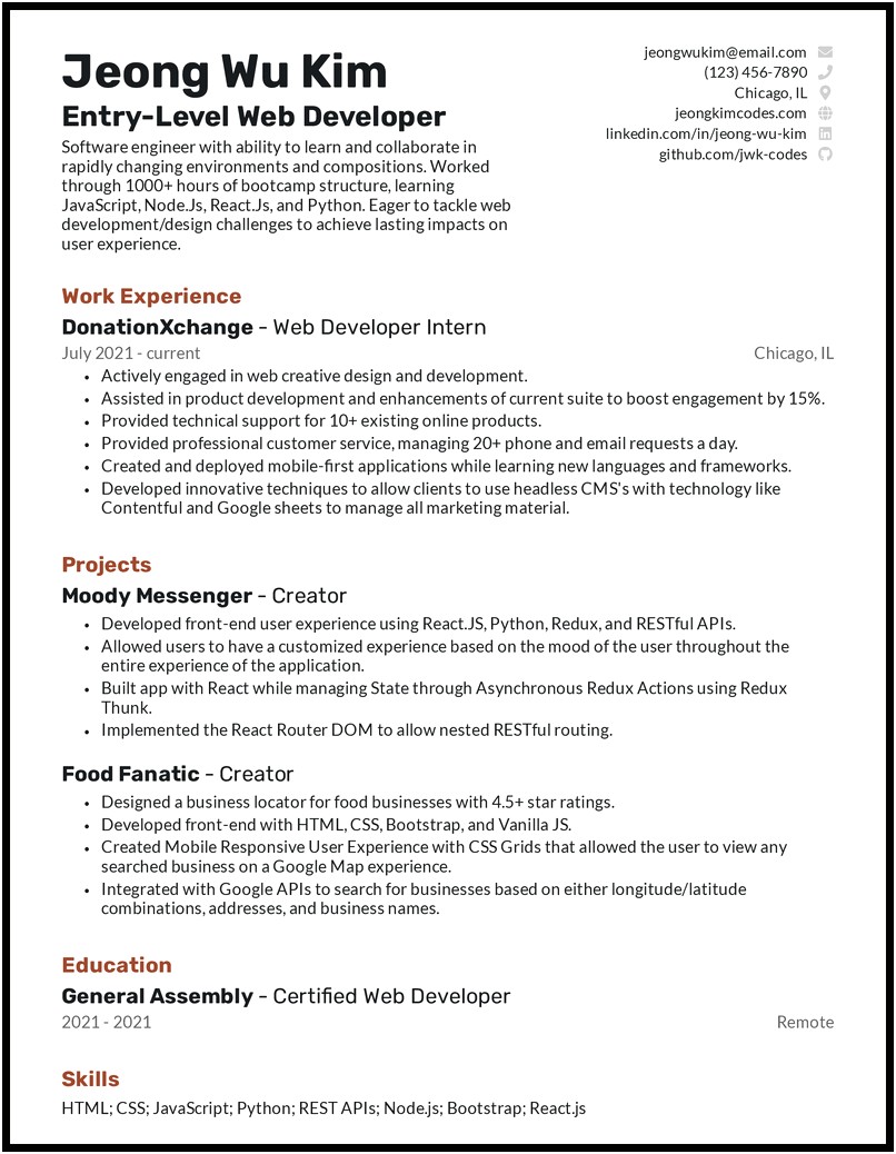 Software Developer Resume Template Google Approved