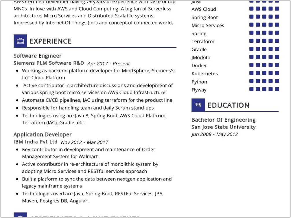 Software Developer With Aws Experience Resumes