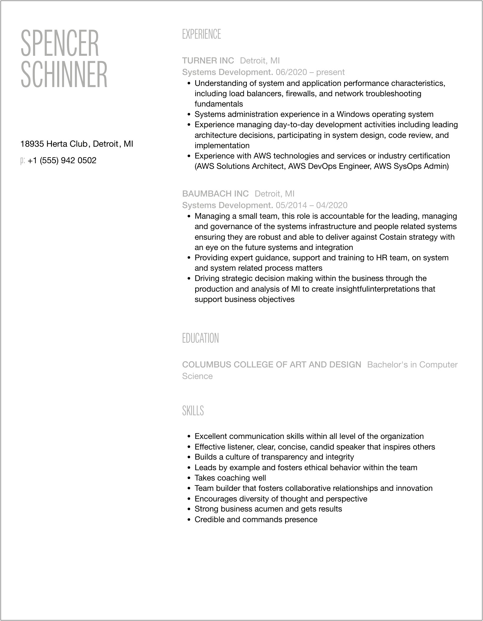 Software Development Life Cycle Experience Resume
