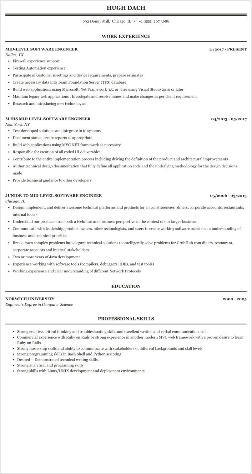 Software Engineer Resume Should I Have A Summary