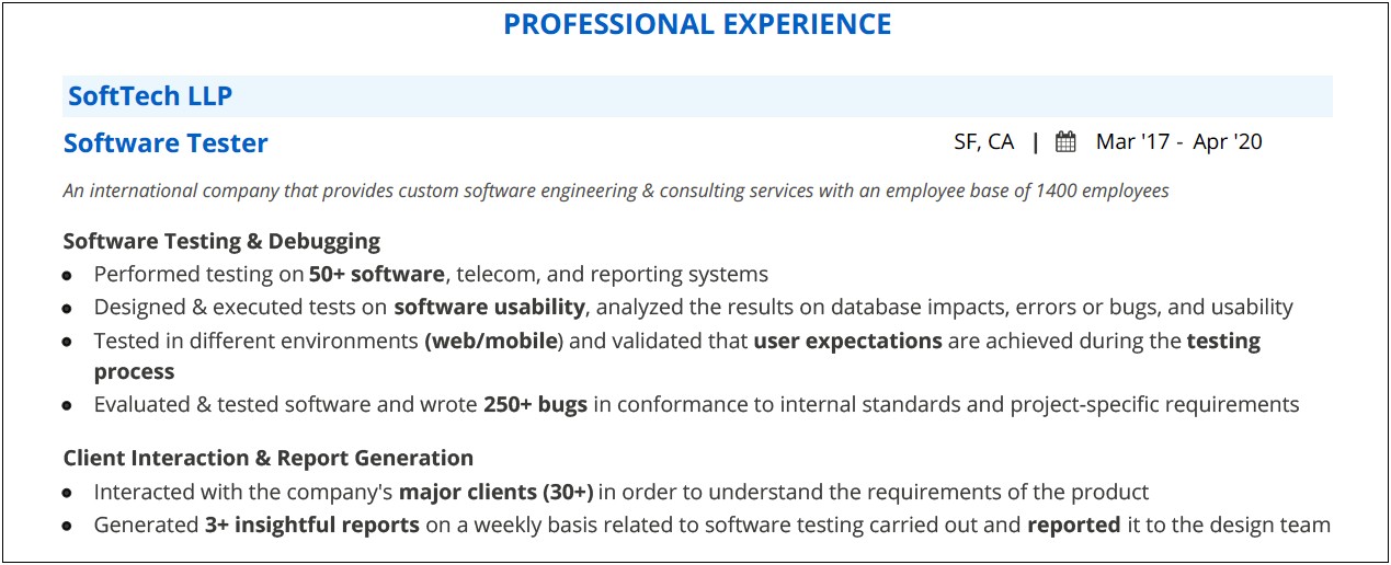 Software Testing Resume Samples 2 Years Experience Download