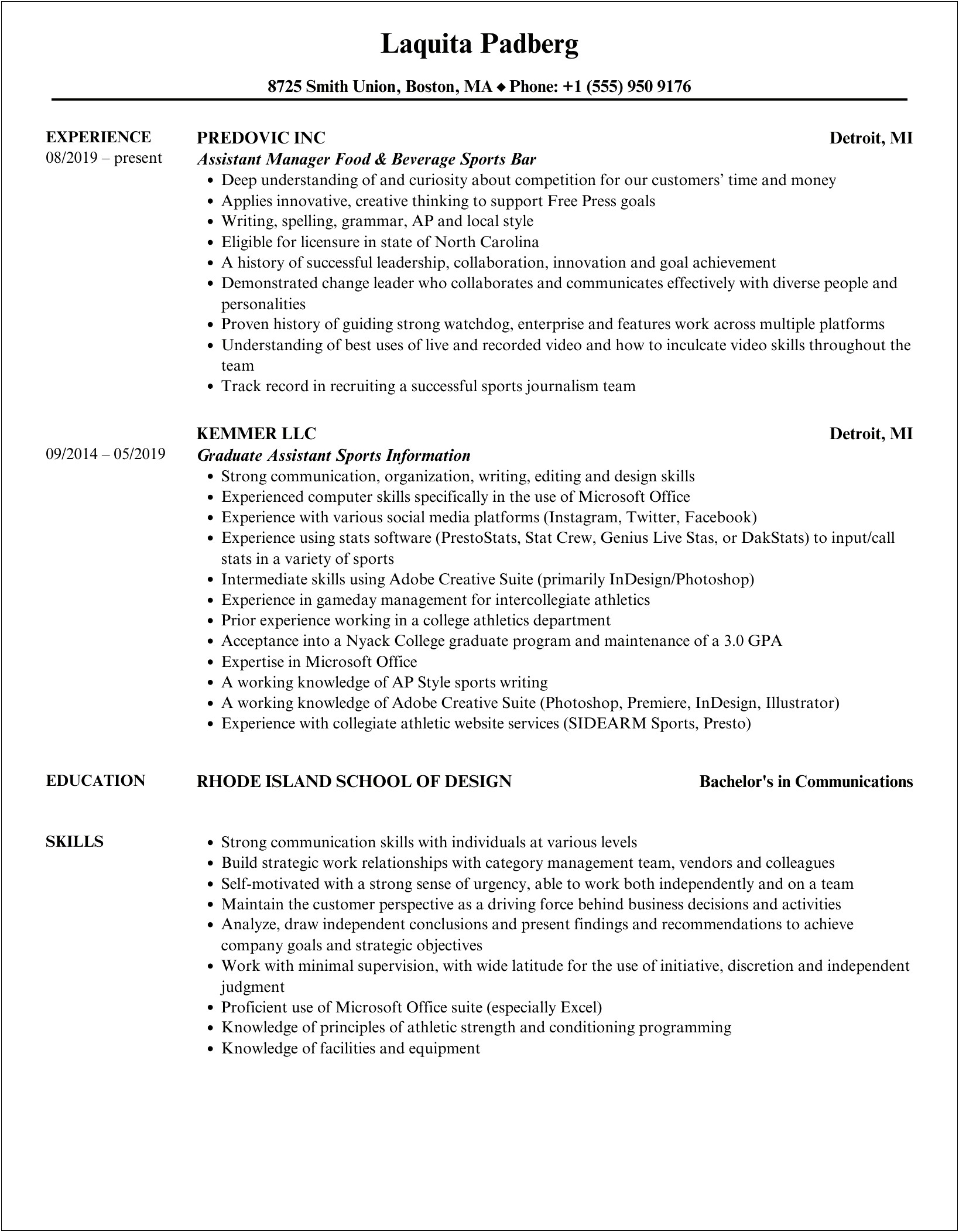 Sports Administrative Assistant Job Description Resume