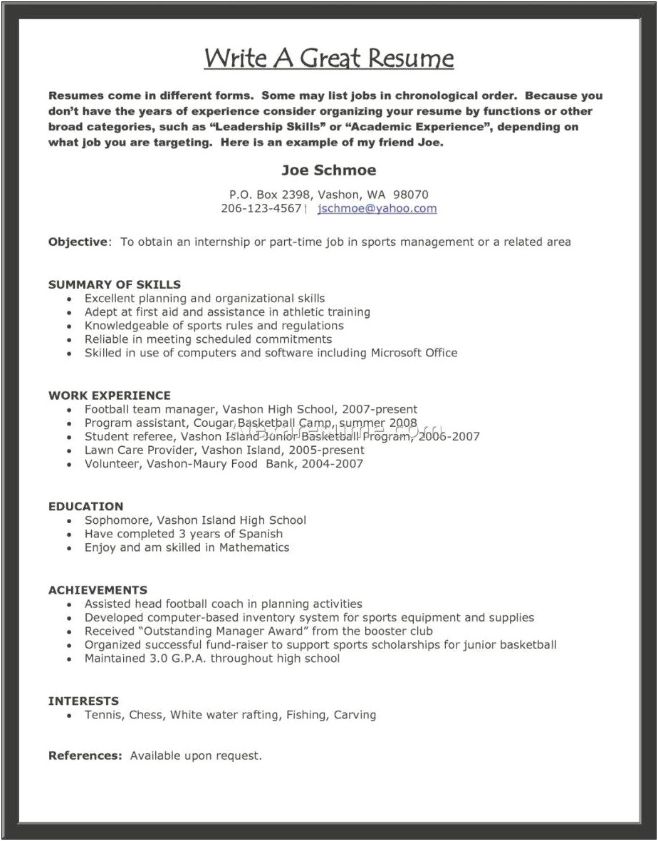 Tell Me About Yourself Resume Sample