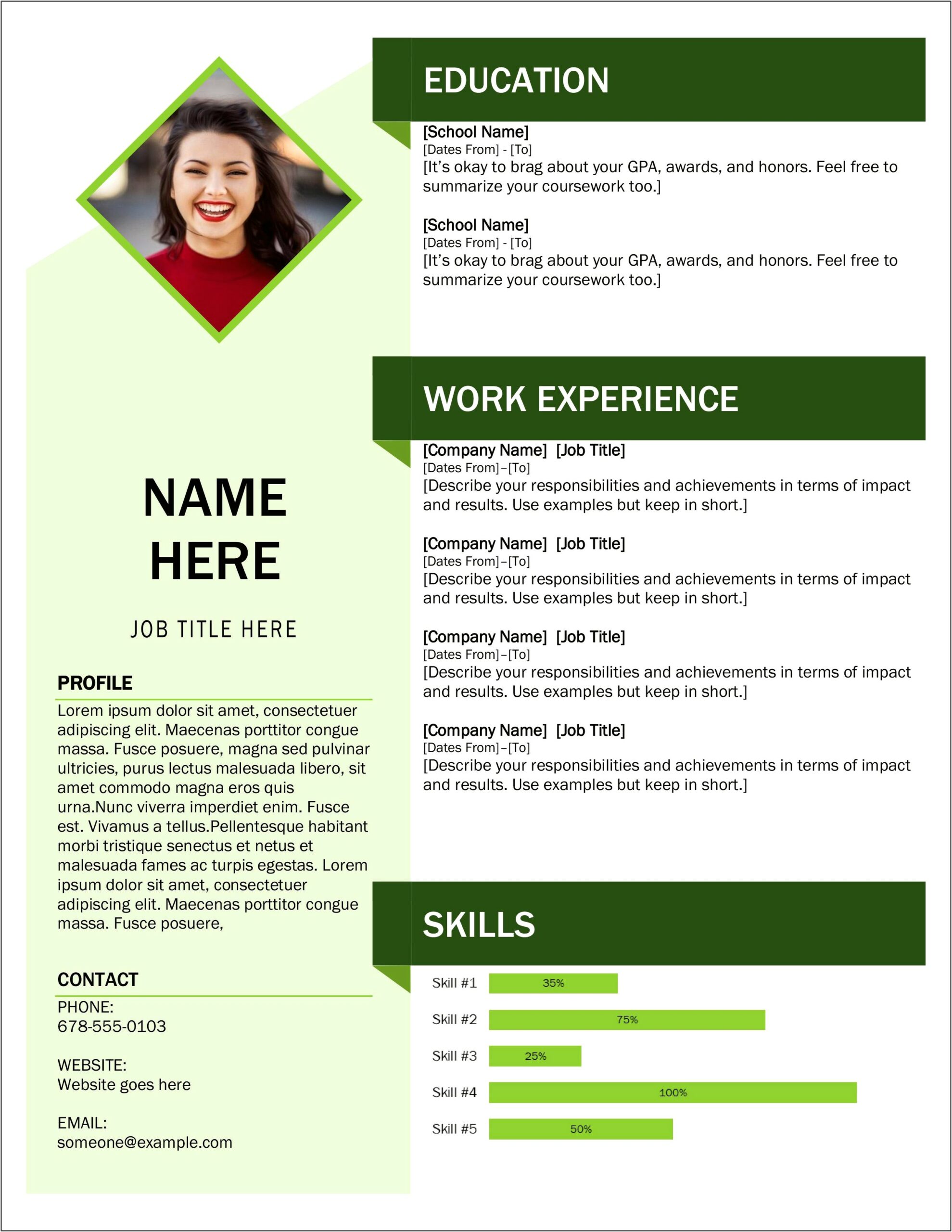 Templates For Resume On Microsoft Word