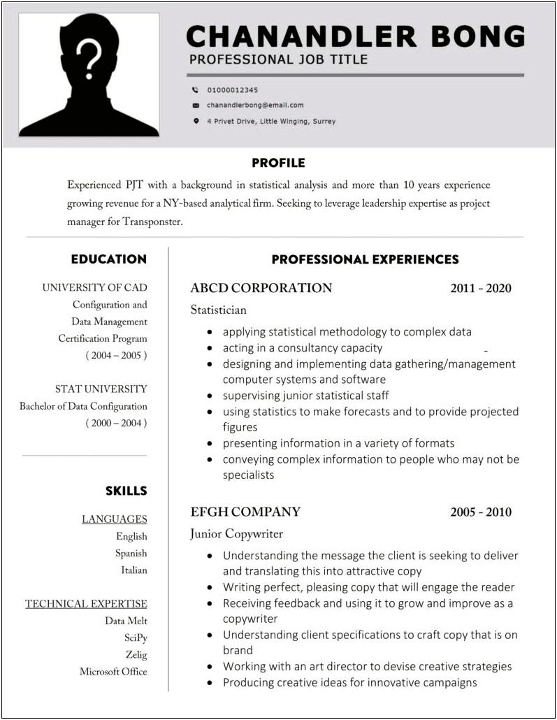 The Perfect Resume For Any Job