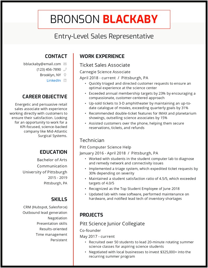 Things To Put On A Sales Resume